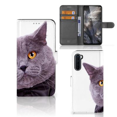 OnePlus Nord | Telefoonhoesje | Met pasjeshouder | Kat