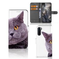 OnePlus Nord | Telefoonhoesje | Met pasjeshouder | Kat