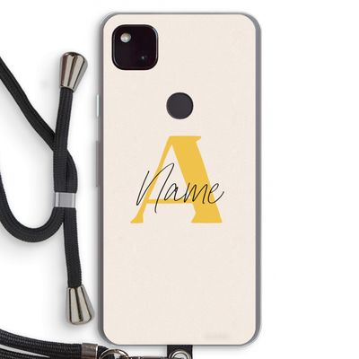 Amber Script: Pixel 4a 5G Transparant Hoesje met koord