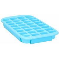 XL ijsblokjes vorm - 32 ijsklontjes - blauw - 33 x 18 x 3.5 cm - rubber   -