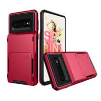 Schokbestendig TPU + PC beschermende case voor Galaxy S10 met kaartsleuf (rood)