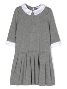 Monnalisa robe évasée à logo - Gris