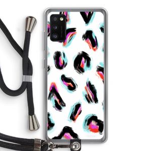 Cheetah color: Samsung Galaxy A41 Transparant Hoesje met koord