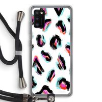 Cheetah color: Samsung Galaxy A41 Transparant Hoesje met koord Cheetah color: Samsung Galaxy A41 Transparant Hoesje met koord