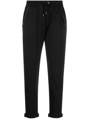 Brunello Cucinelli pantalon de jogging crop à ornements métalliques - Noir