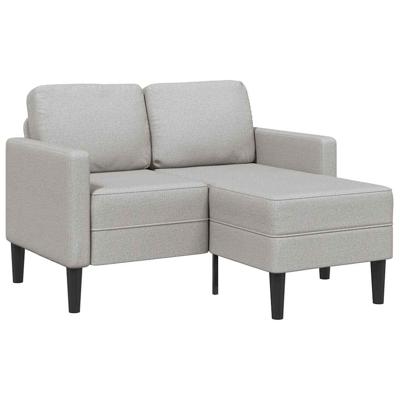 2-zitsbank met chaise L-vormige wolk 125 cm stof grijs