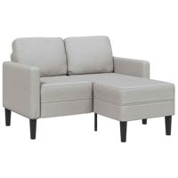 2-zitsbank met chaise L-vormige wolk 125 cm stof grijs