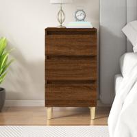 Nachtkastje 40x35x70 cm bewerkt hout bruin eikenkleur