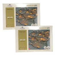 Kerstverlichting premium LED - 2x - 480 led lampjes - klassiek warm wit - 48 meter - lichtsnoer