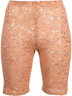 Stella McCartney short de cyclisme à fleurs en dentelle - Rose