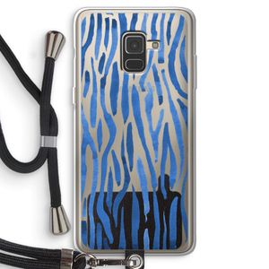 Blauwe nerven: Samsung Galaxy A8 (2018) Transparant Hoesje met koord