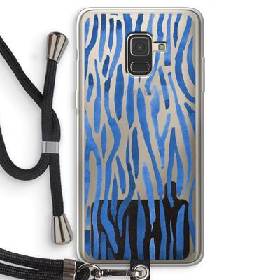 Blauwe nerven: Samsung Galaxy A8 (2018) Transparant Hoesje met koord