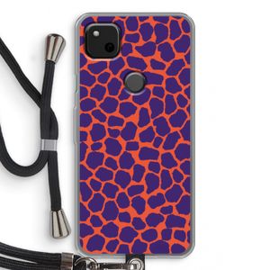 Purple Giraffe: Pixel 4a Transparant Hoesje met koord