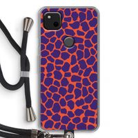 Purple Giraffe: Pixel 4a Transparant Hoesje met koord