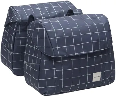 Dubbele fietstas New Looxs Joli Double - 37 liter - check blue