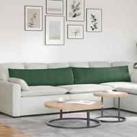 VidaXL Sofa kussens 2 stuks donkergroen 145 x 40 cm cordstof