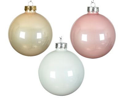 Kerstbal glas d8 cm zcht rz ass 16st kerst - Decoris