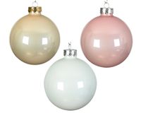 Kerstbal glas d8 cm zcht rz ass 16st kerst - Decoris