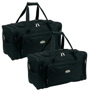 Reistas/weekendtas/sporttas model Laser - 2x - 58 x 28 x 33 cm - 4 vakken - zwart