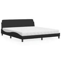 Bed met matras "Dover" kunstleer zwart 180x200 cm