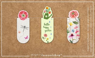 Moses magnetische boekenleggers Hello happy garden 6 cm 3 stuks