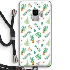 Ananas bladeren: Samsung Galaxy S9 Transparant Hoesje met koord