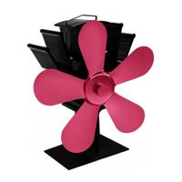 YL602 5-Blade hoge temperatuur metalen warmte aangedreven open haard kachel fan (Rose rood)