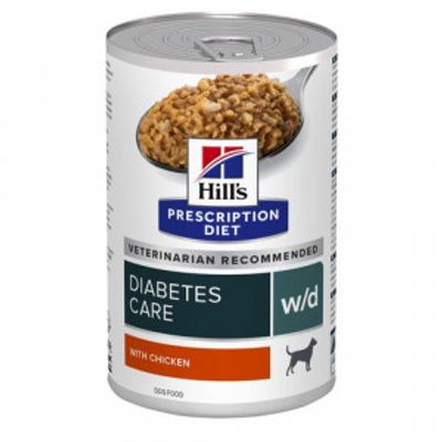 Hill&apos;s Prescription Diet W/D Diabetes Care nat hondenvoer met kip blik 1 tray (12 x 370 g)