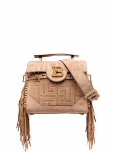 Balmain sac cabas B-Buzz 23 à franges - Marron