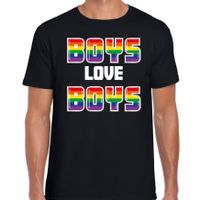 Gay Pride shirt - boys love boys - regenboog - heren - zwart - thumbnail