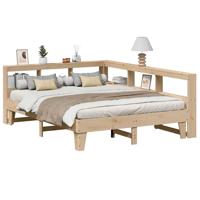 Bed met boekenkast zonder matras massief grenenhout 140x200 cm