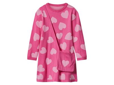 lupilu Gebreide kinder jurk met tasje (Roze, 122/128)