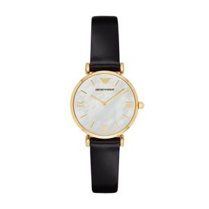 Horlogeband Armani AR1910 Leder Zwart 14mm