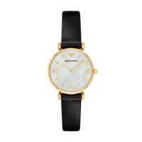 Horlogeband Armani AR1910 Leder Zwart 14mm
