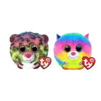 Ty - Knuffel - Teeny Puffies - Dotty Leopard & Gizmo Cat