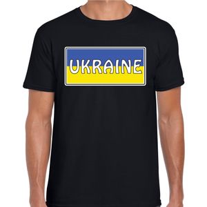 Oekraine / Ukraine landen t-shirt zwart heren