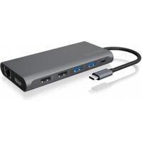 ICY BOX-DK4050-CPD interface hub USB 3.2 Gen 1 (3.1 Gen 1) Type-C 5000 Mbit/s Antraciet