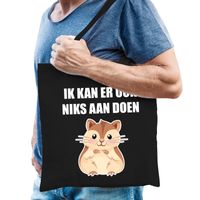 Ik kan er ook niks aan doen hamsteren tas zwart voor heren