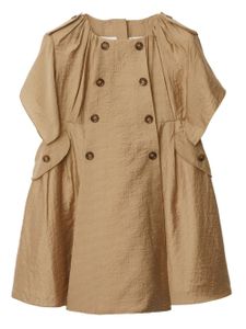 Burberry Kids robe en coton à boutonnière croisée - Tons neutres