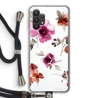 Geschilderde bloemen: Samsung Galaxy A32 5G Transparant Hoesje met koord