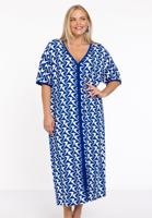 Yoek Jurk wijd met split ISLA | Indigo | Maat 54/56
