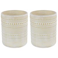 2x stuks luxe theelichthouder/kaarsenhouder - creme wit/goud - glas - D10 x H12 cm