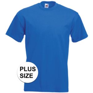 Grote maten basic kobalt blauw t-shirt voor heren