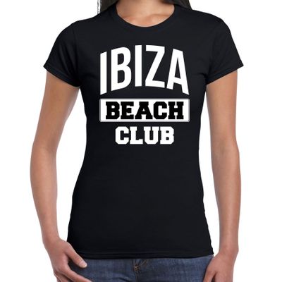 Ibiza beach club zomer t-shirt zwart voor dames