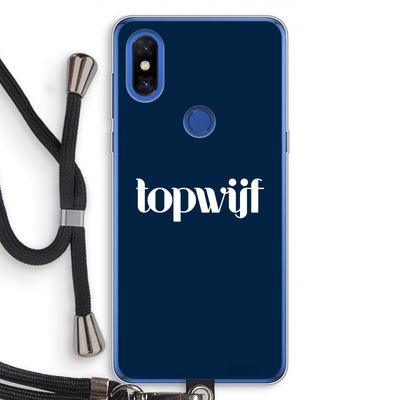 Topwijf Navy: Xiaomi Mi Mix 3 Transparant Hoesje met koord