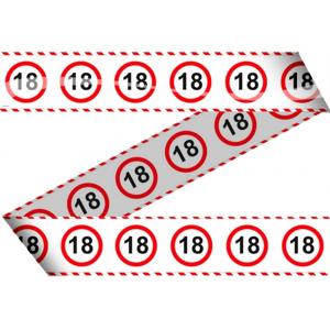 Folat Markeetlint - 18 jaar verjaardag - afzetlint - versiering - stopbord - 15 meter