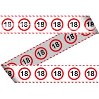 Folat Markeetlint - 18 jaar verjaardag - afzetlint - versiering - stopbord - 15 meter