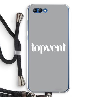 Topvent Grijs Wit: Honor 10 Transparant Hoesje met koord