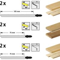 wolfcraft GmbH 2377000 decoupeerzaag-, figuurzaag- & reciprozaagblad Decoupeerzaagblad Koolstofstaal (HCS), Sneldraaistaal (HSS) 12 stuk(s) - thumbnail