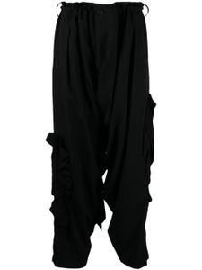 Yohji Yamamoto pantalon en coton à coupe ample - Noir